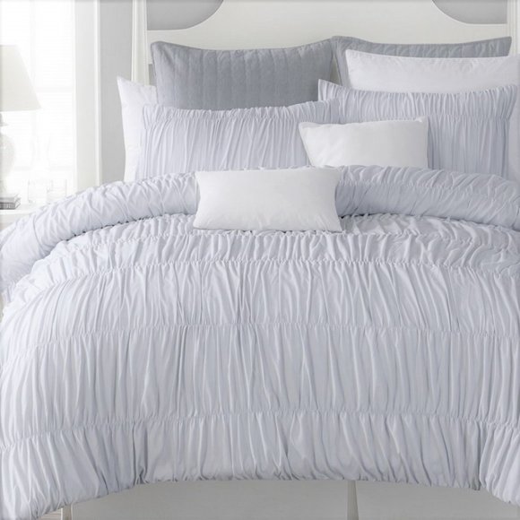 Yalovo Bedding White Pinch Pleat Pintuck Queen 3 Pc Duvet Poshmark